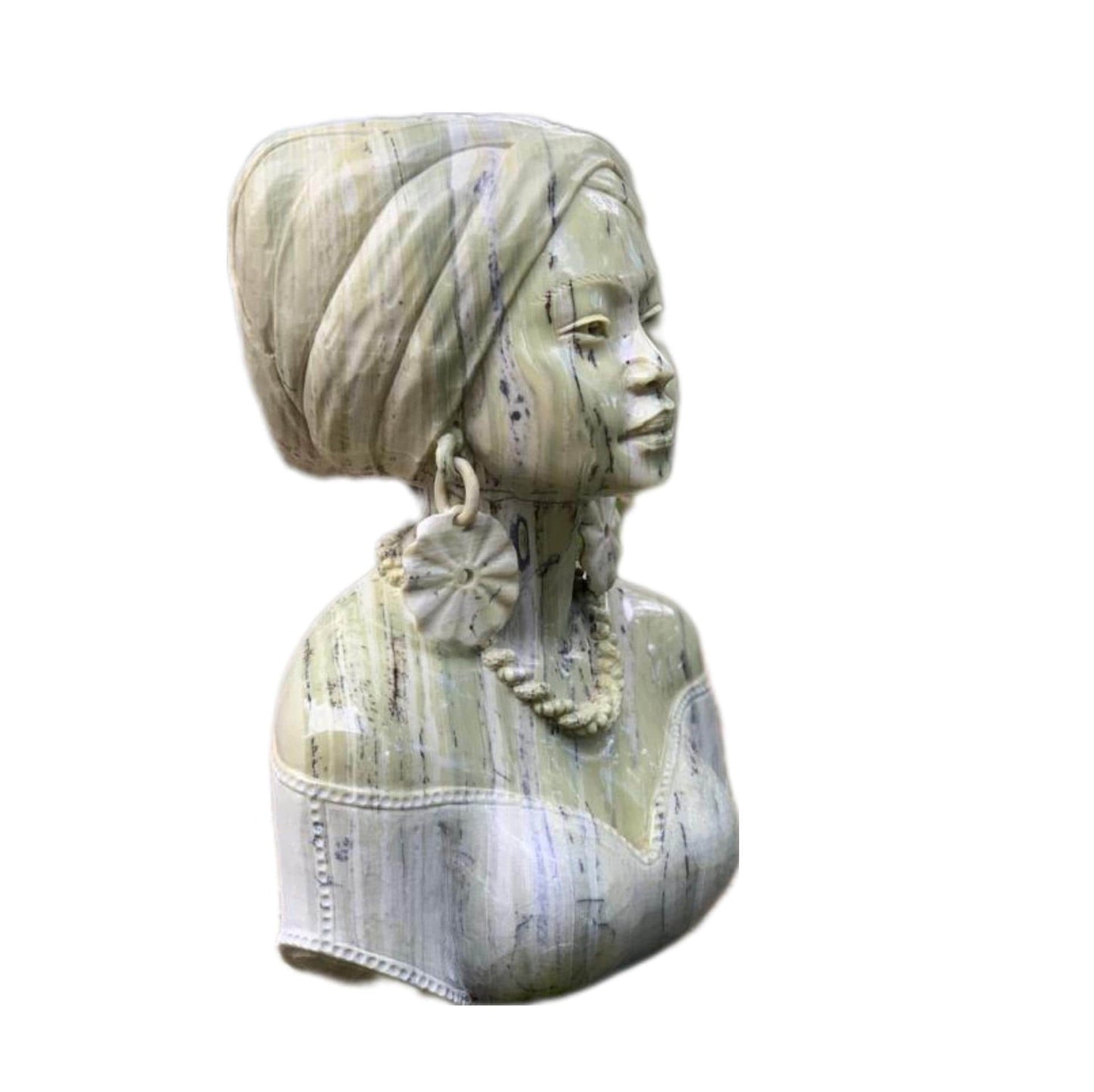 SHONA STONE SCULPTURE, lady bust statue, female head bust, butter jade stone,  home decor statue, african statue, carving stone