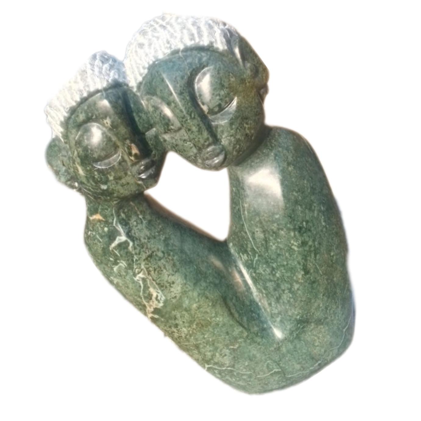 SHONA STONE SCULPTURE, decorative statue, abstract statue, green Opal  , home decor statue, african statue, carving stone