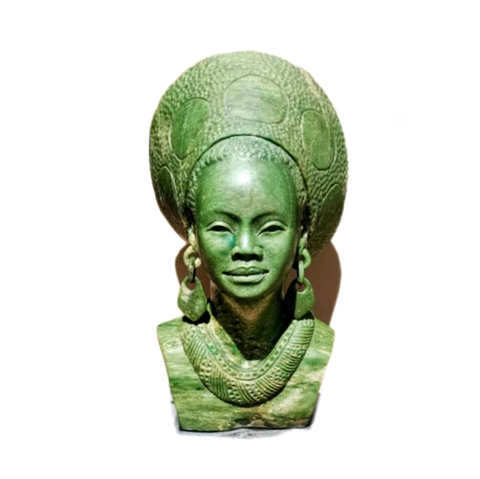 SHONA STONE SCULPTURE, verdite stone, female head bust, lady statue, home decor statue, african statue, carving stone