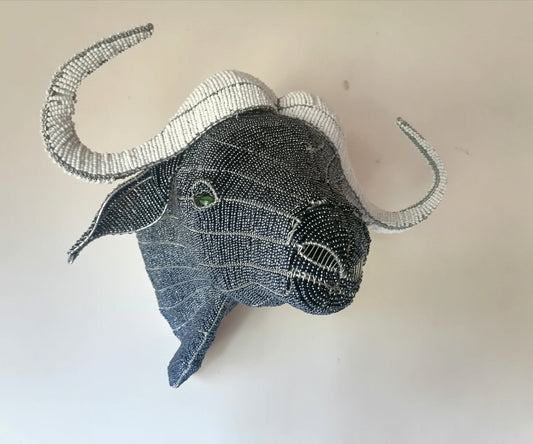 HOME DÉCOR STATUE| Beaded water buffalo |African Animals | Wall Decor hanging | Bead and Wire Buffalo , Unique home décor, rustic home decor