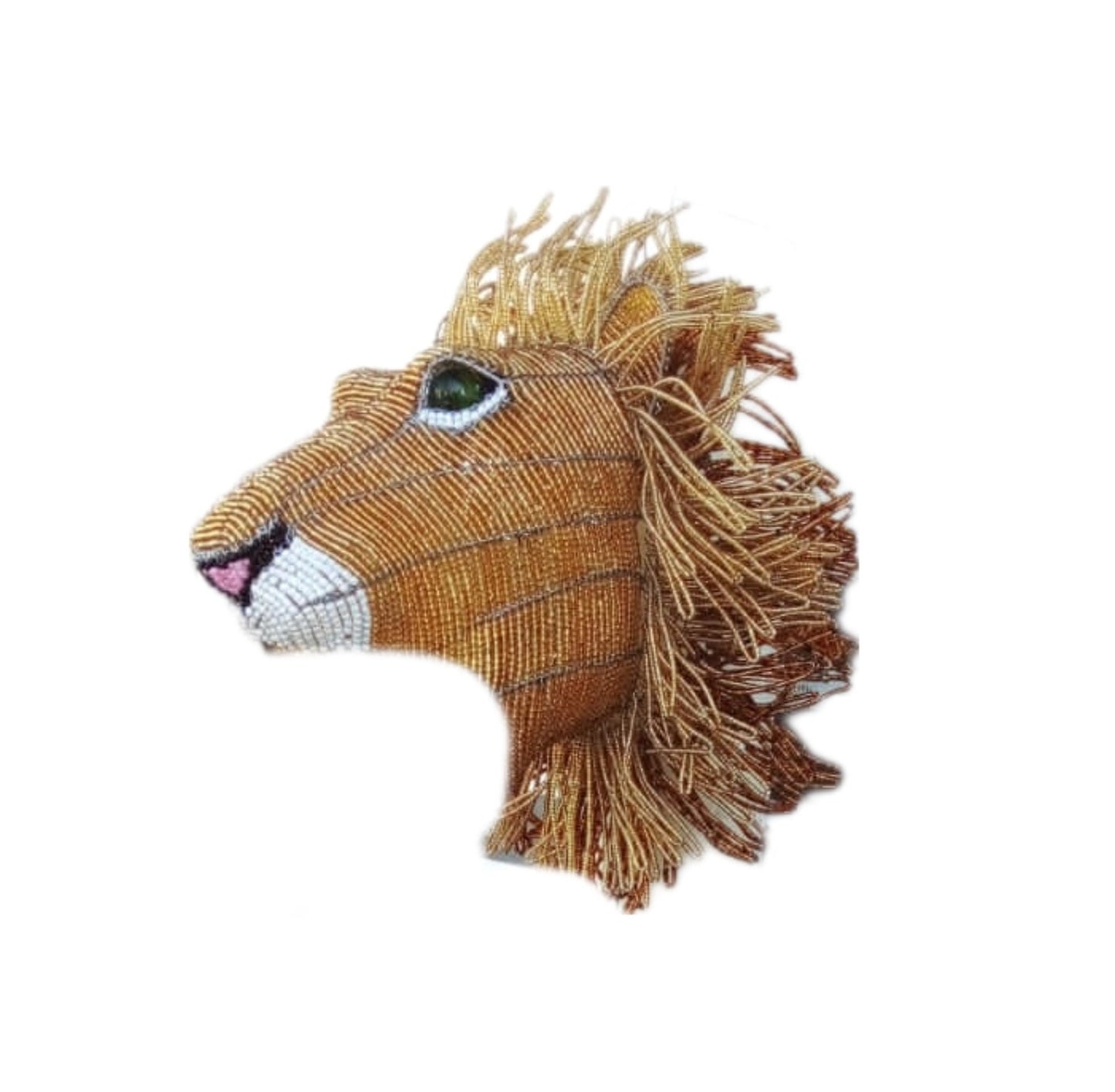 HOME DÉCOR STATUE |beaded lion |African Animals | Wall Decor hanging | Bead and Wire lion , Unique home décor, rustic home decor