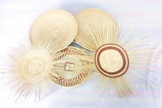 Authentic African Tonga Sun Baskets - Handwoven wall baskets (Set of 5)
