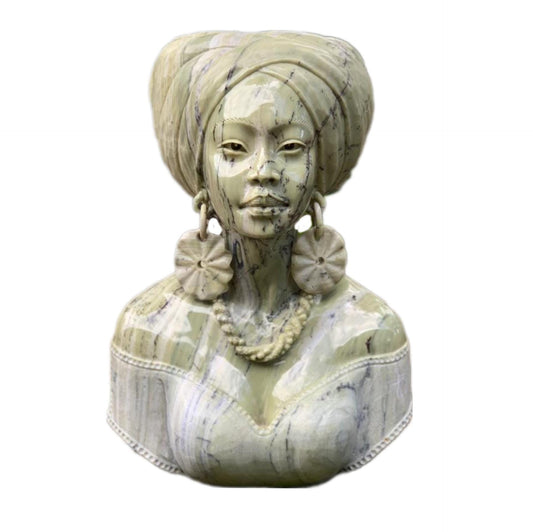 SHONA STONE SCULPTURE, lady bust statue, female head bust, butter jade stone,  home decor statue, african statue, carving stone
