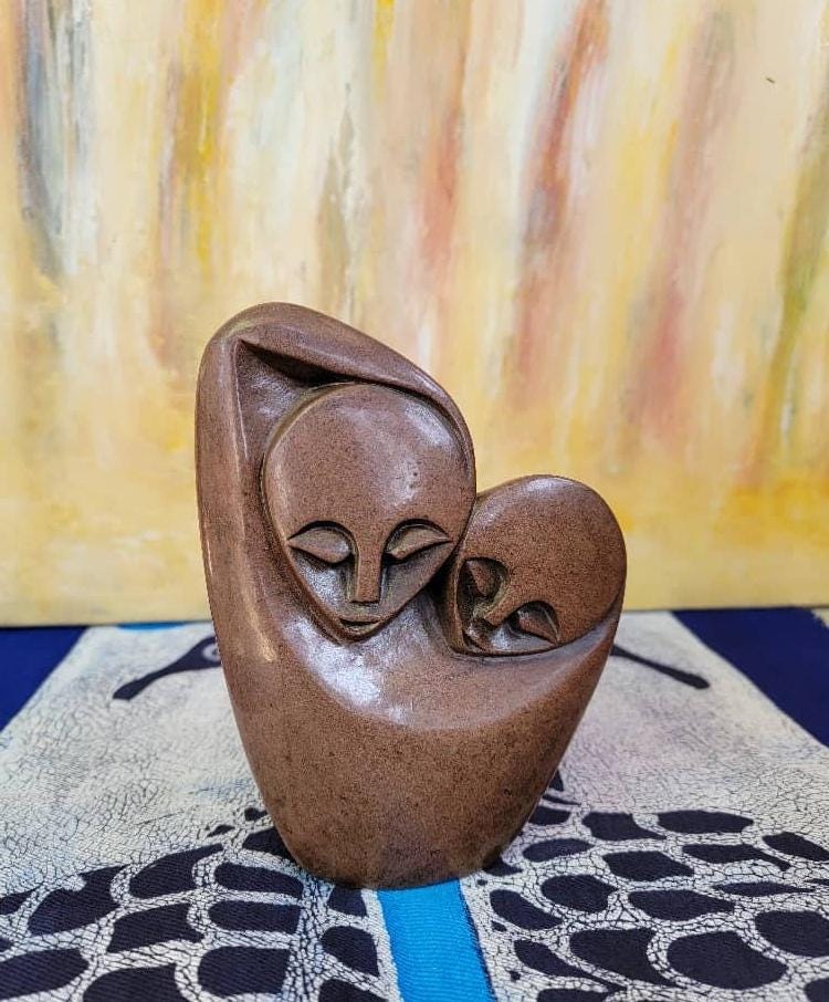 Shona stone sculpture - handmade gift, serpentine Statue, Home Decor Statues, African Stone Statues, Stone Sculpture Statue