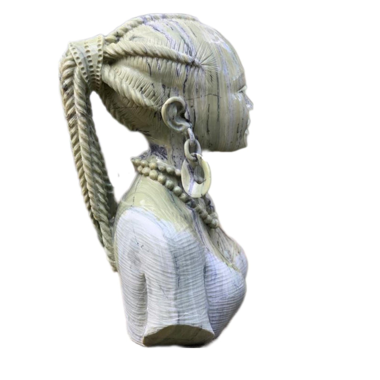 SHONA STONE SCULPTURE, lady bust statue, female head bust, butter jade stone,  home decor statue, african statue, carving stone