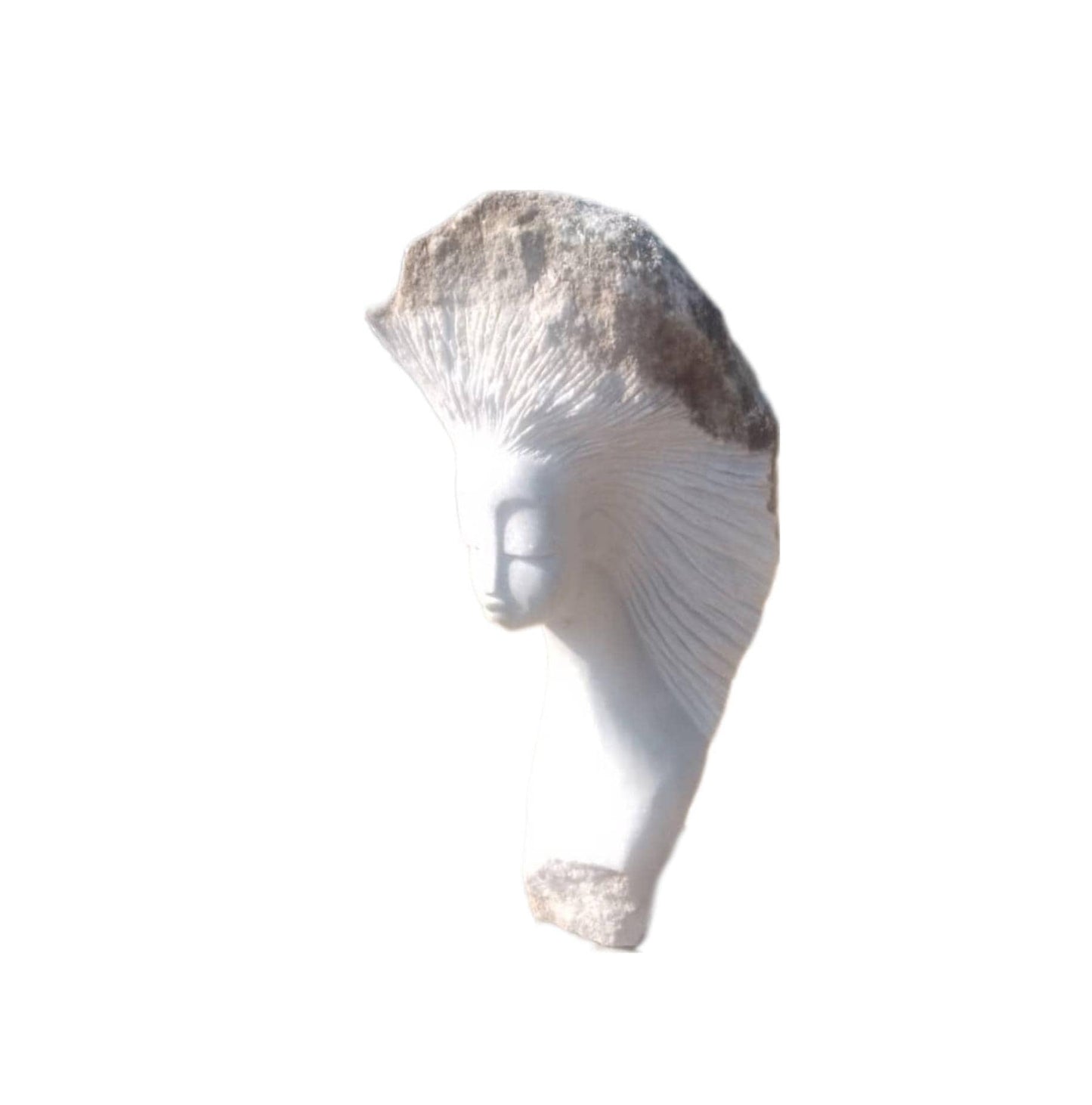 SHONA STONE SCULPTURE, lady bust statue, female head bust, dolomite stone,  home decor statue, african statue, carving stone
