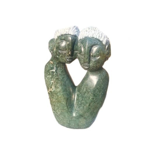 SHONA STONE SCULPTURE, decorative statue, abstract statue, green Opal  , home decor statue, african statue, carving stone