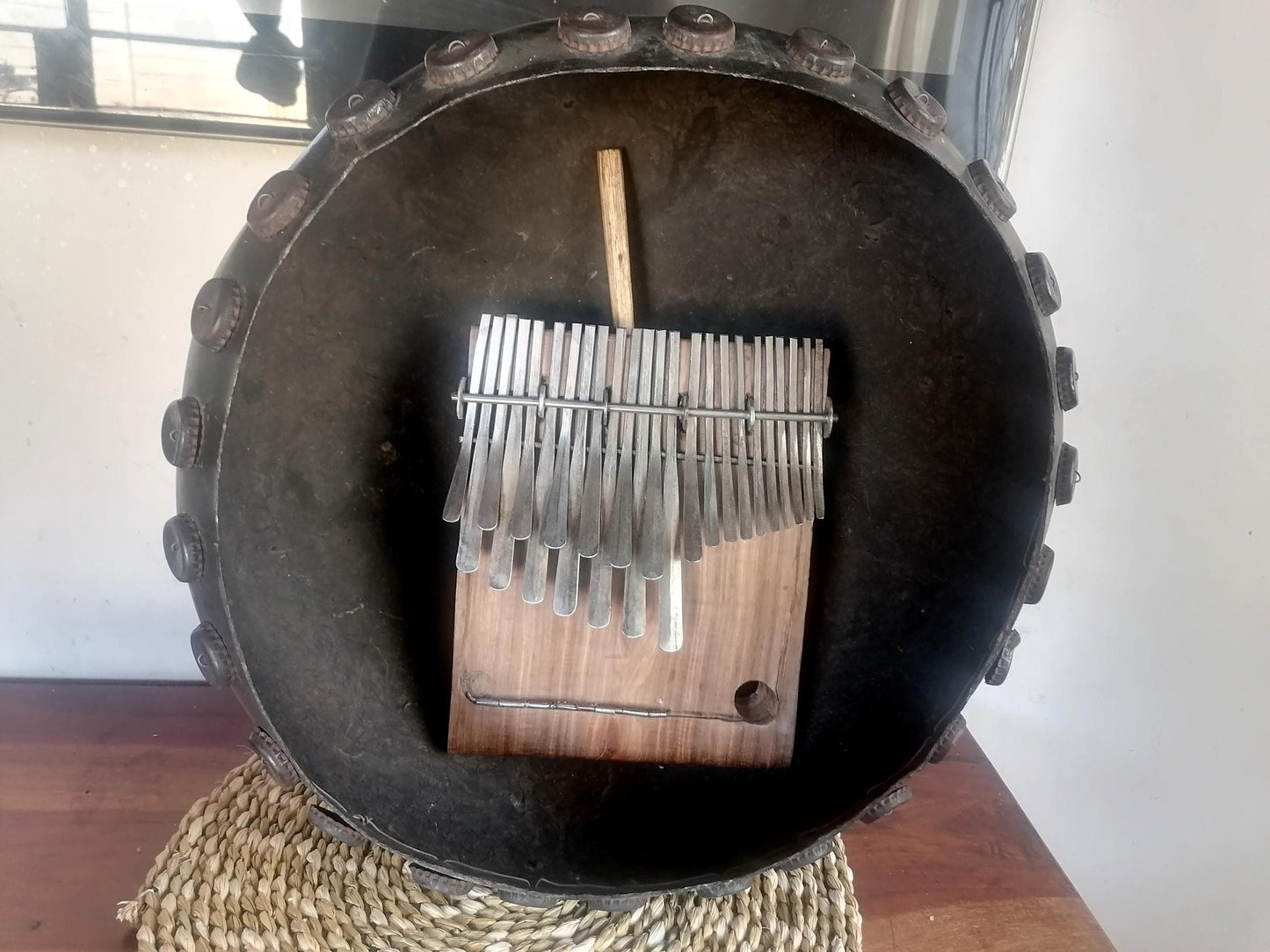 KALIMBA 24 KEYS MBIRA, wood musical instrument, Finger Piano, Thumb Piano , Dongonda Mbira with a calabash gourd to amplify sound