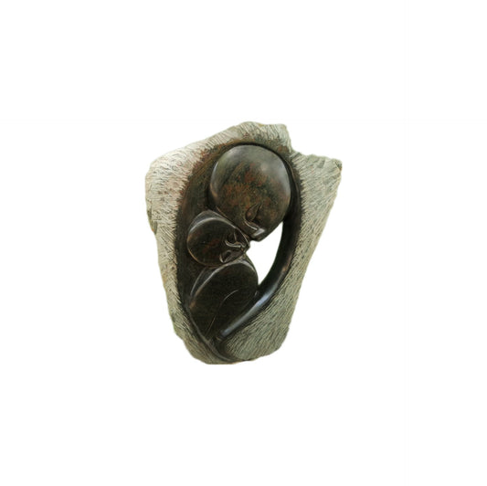 SHONA STONE SCULPTURE, abstract statue , golden serpentine stone, home decor statue, african statue, carving stone