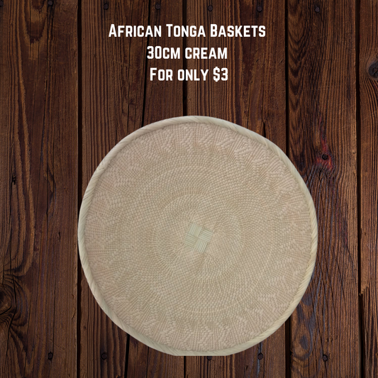 Wholesale Binga Baskets, Cream baskets, Tonga African baskets, Handwoven African Wall Decor, 30cm