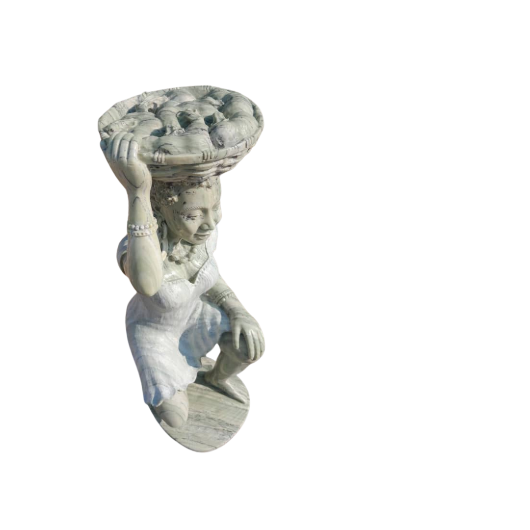 SHONA STONE SCULPTURE, lady bust statue, female head bust, butter jade stone,  home decor statue, african statue, carving stone