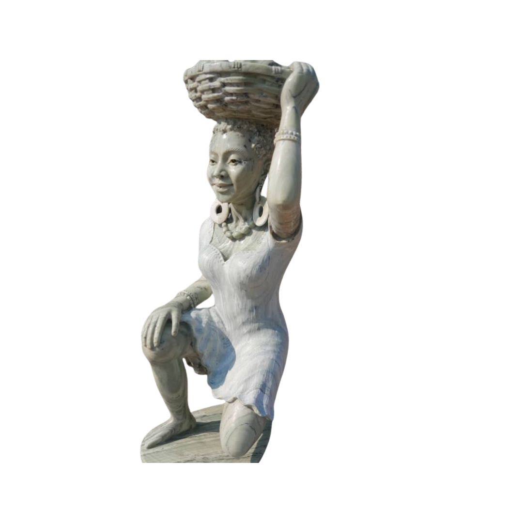 SHONA STONE SCULPTURE, lady bust statue, female head bust, butter jade stone,  home decor statue, african statue, carving stone