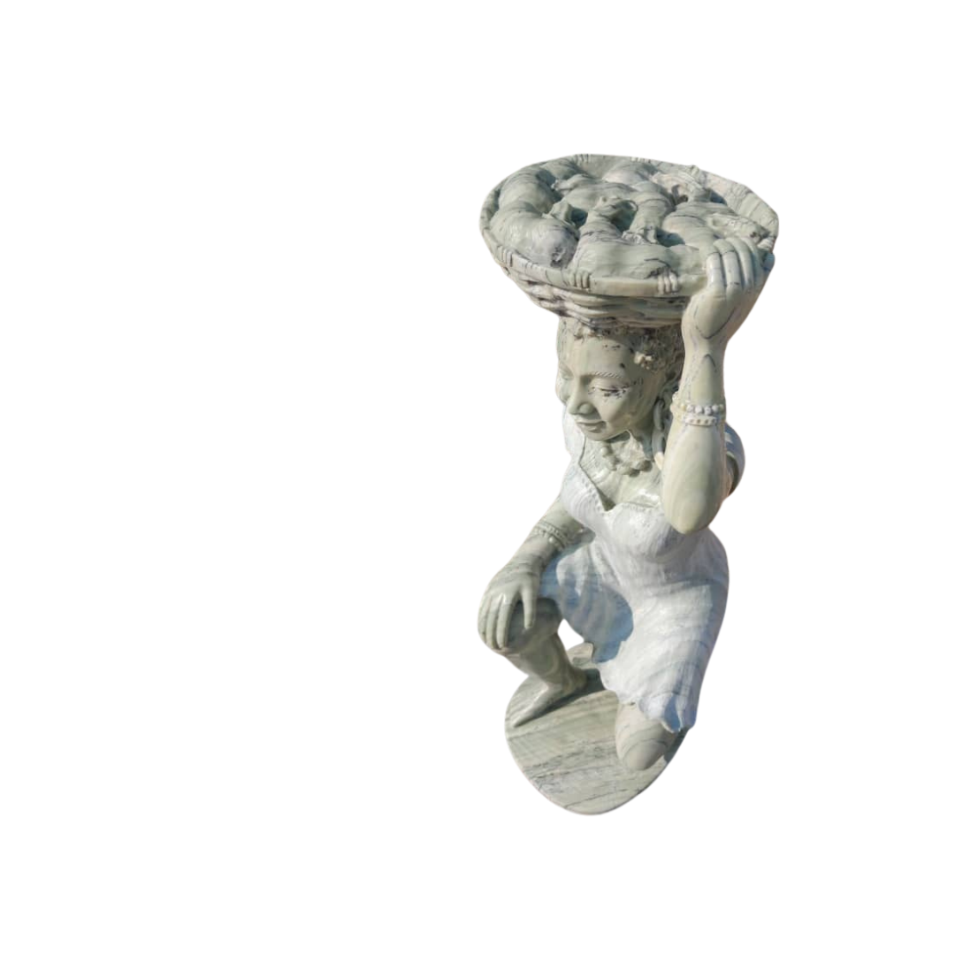 SHONA STONE SCULPTURE, lady bust statue, female head bust, butter jade stone,  home decor statue, african statue, carving stone