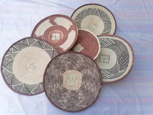 6 Binga baskets, African decor, boho wall hanging, coastal décor, Mother's Gift, holiday gift, fair trade, handmade, unique decor.