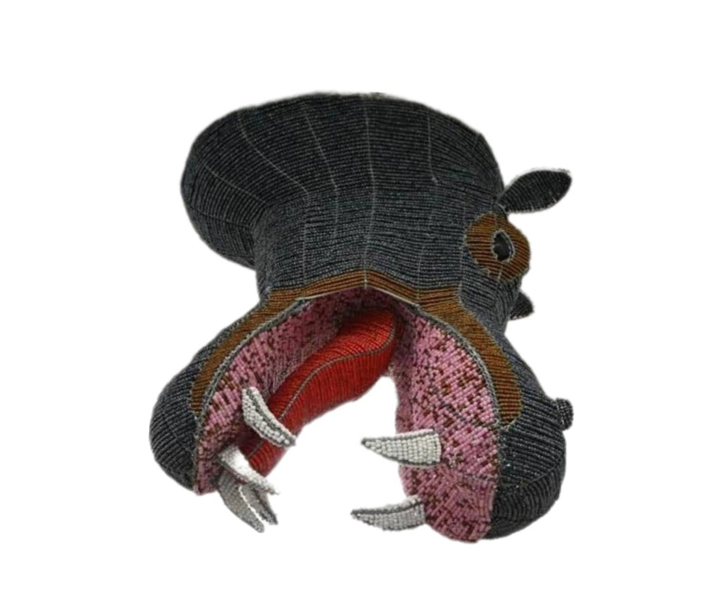 HOME DÉCOR STATUE |beaded hippo |African Animals | Wall Decor hanging | Bead and Wire hippo , Unique home décor, rustic home decor