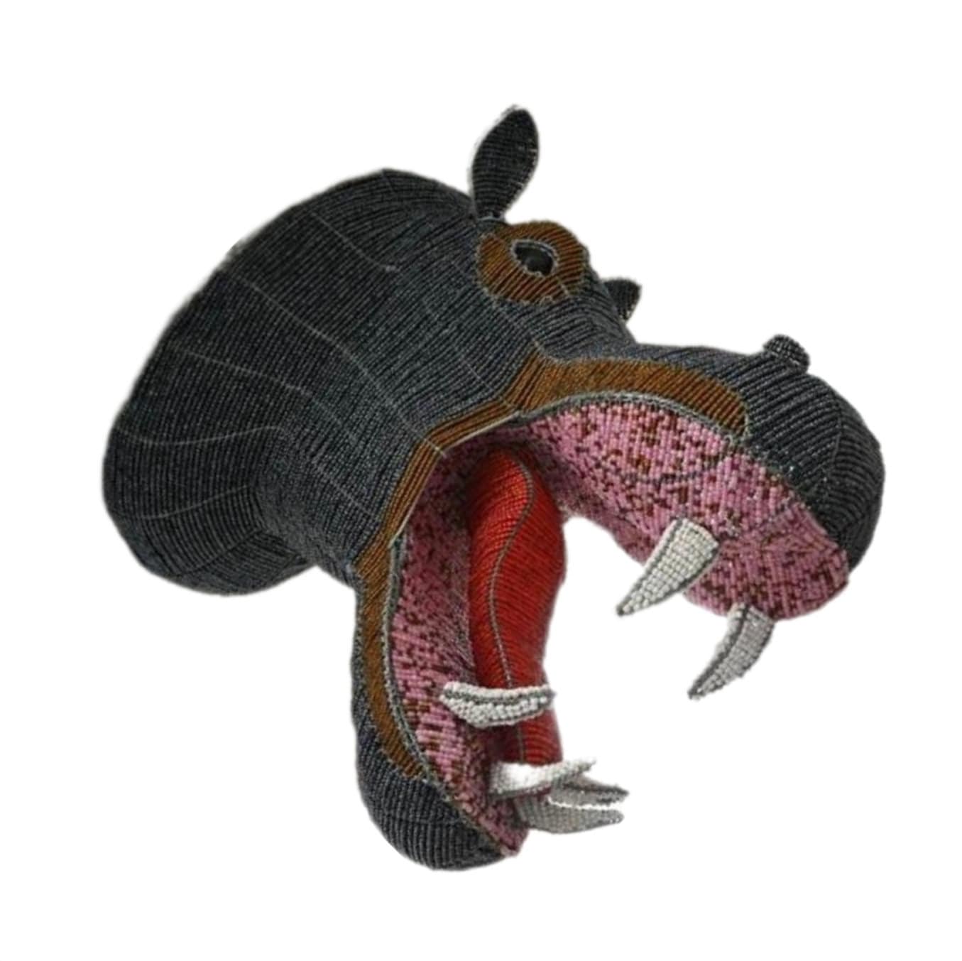 HOME DÉCOR STATUE |beaded hippo |African Animals | Wall Decor hanging | Bead and Wire hippo , Unique home décor, rustic home decor