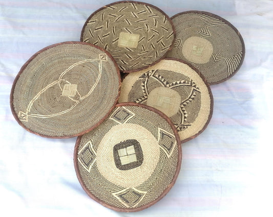 Authentic Binga Basket Set - Handwoven African Wall Decor, Set of 5