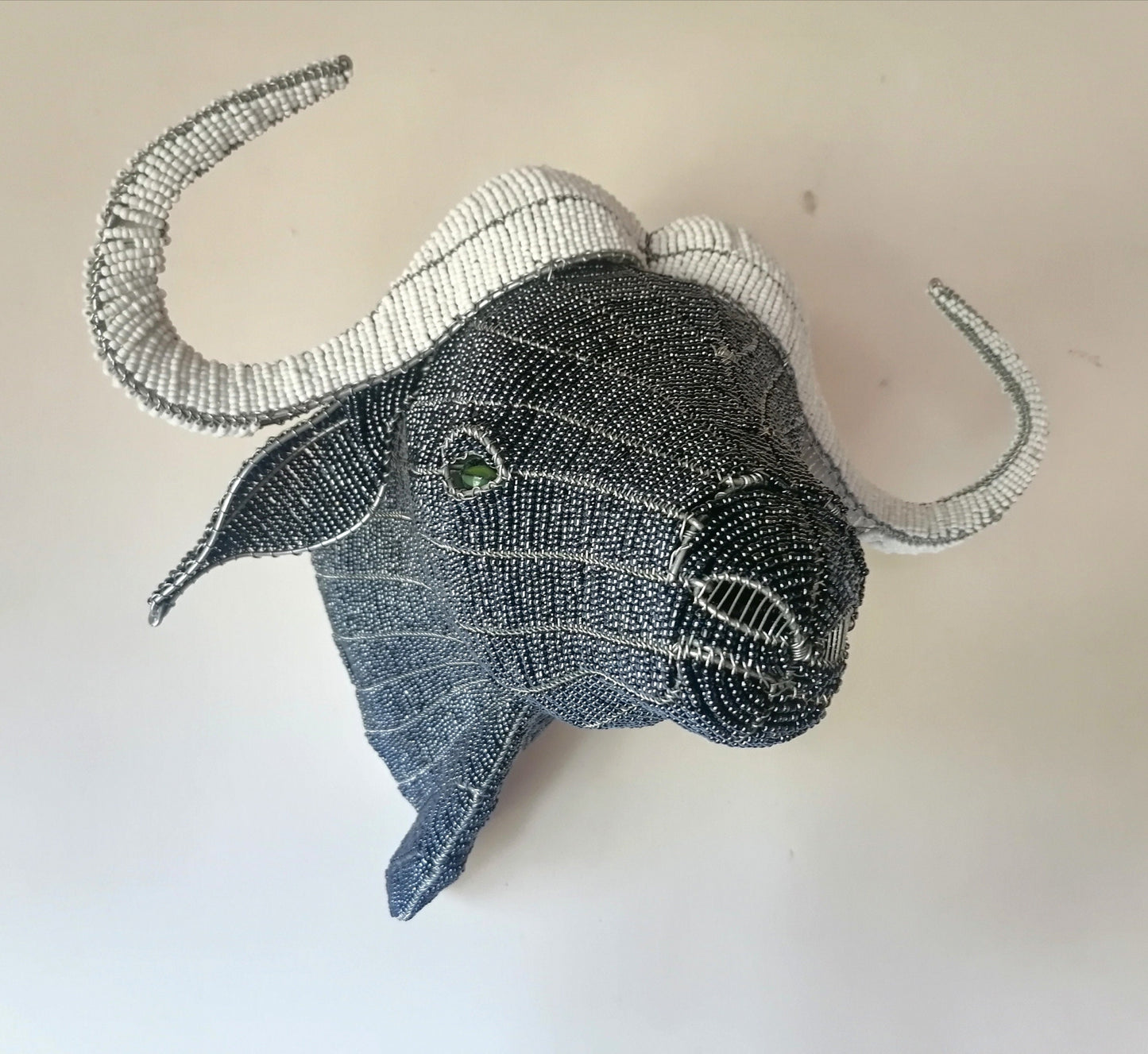 HOME DÉCOR STATUE| Beaded water buffalo |African Animals | Wall Decor hanging | Bead and Wire Buffalo , Unique home décor, rustic home decor