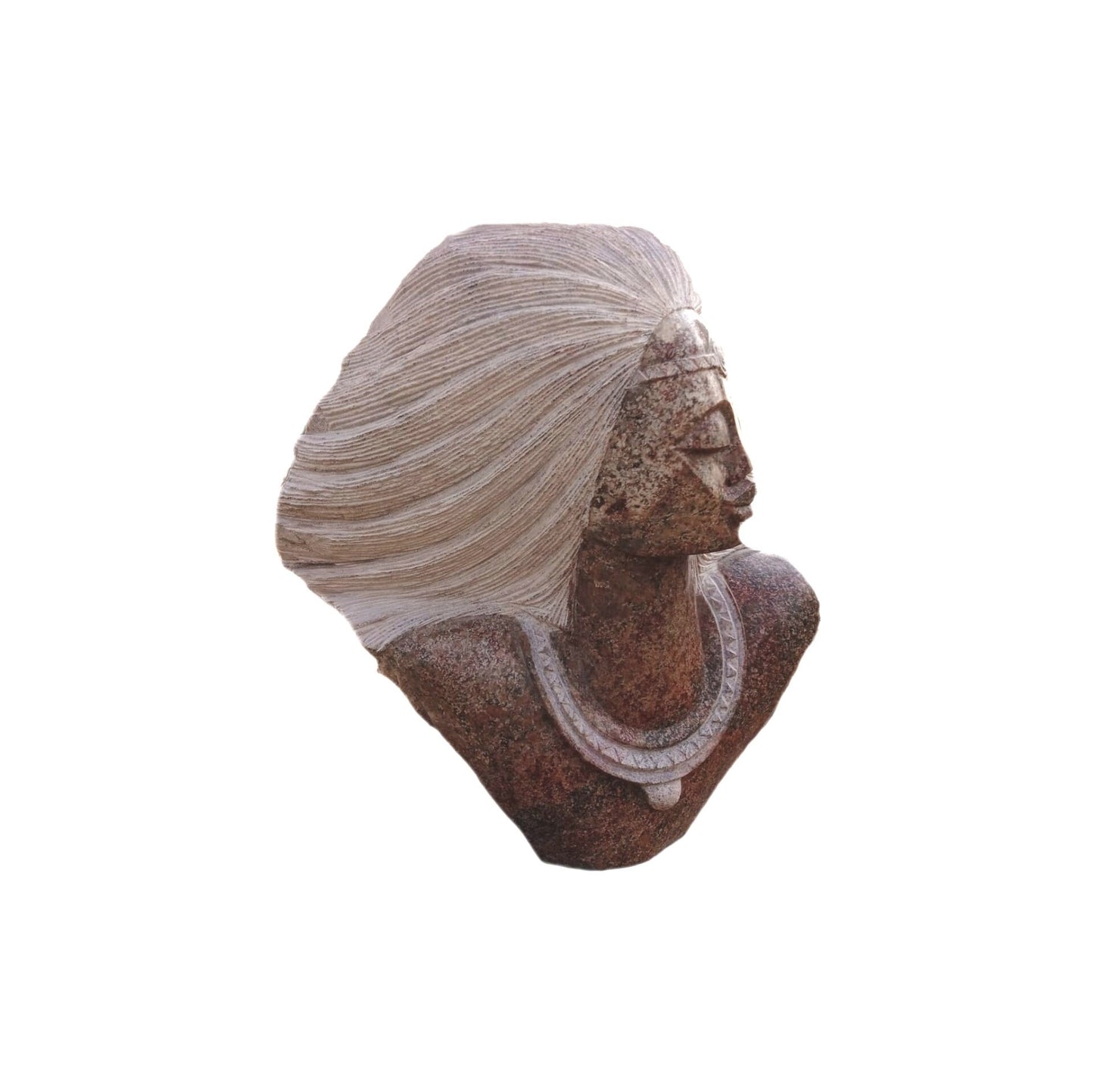 SHONA STONE SCULPTURE, lady bust statue, female head bust, granite stone,  home decor statue, african statue, carving stone