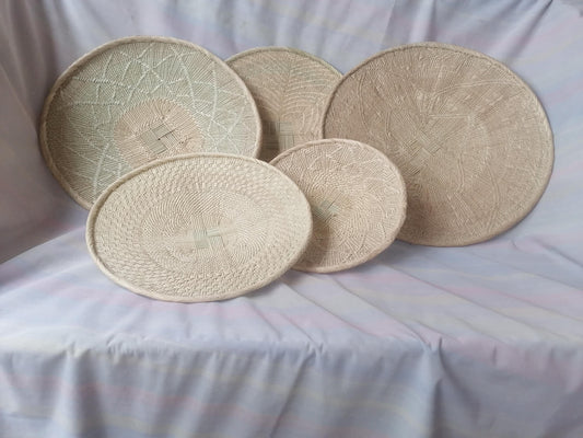 Authentic Binga Basket Set - Handwoven African Wall Decor, Set of 5