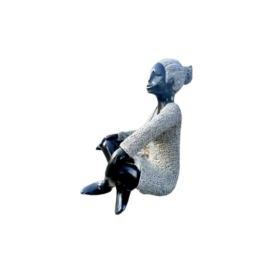 SHONA STONE SCULPTURE, female statue, lady statue, African  stone  spring stone, home decor statue, african statue, carving stone