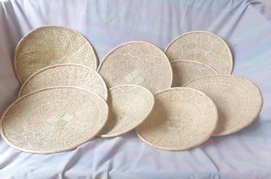 Authentic Binga Basket Set - Handwoven African Wall Decor, Set of 9