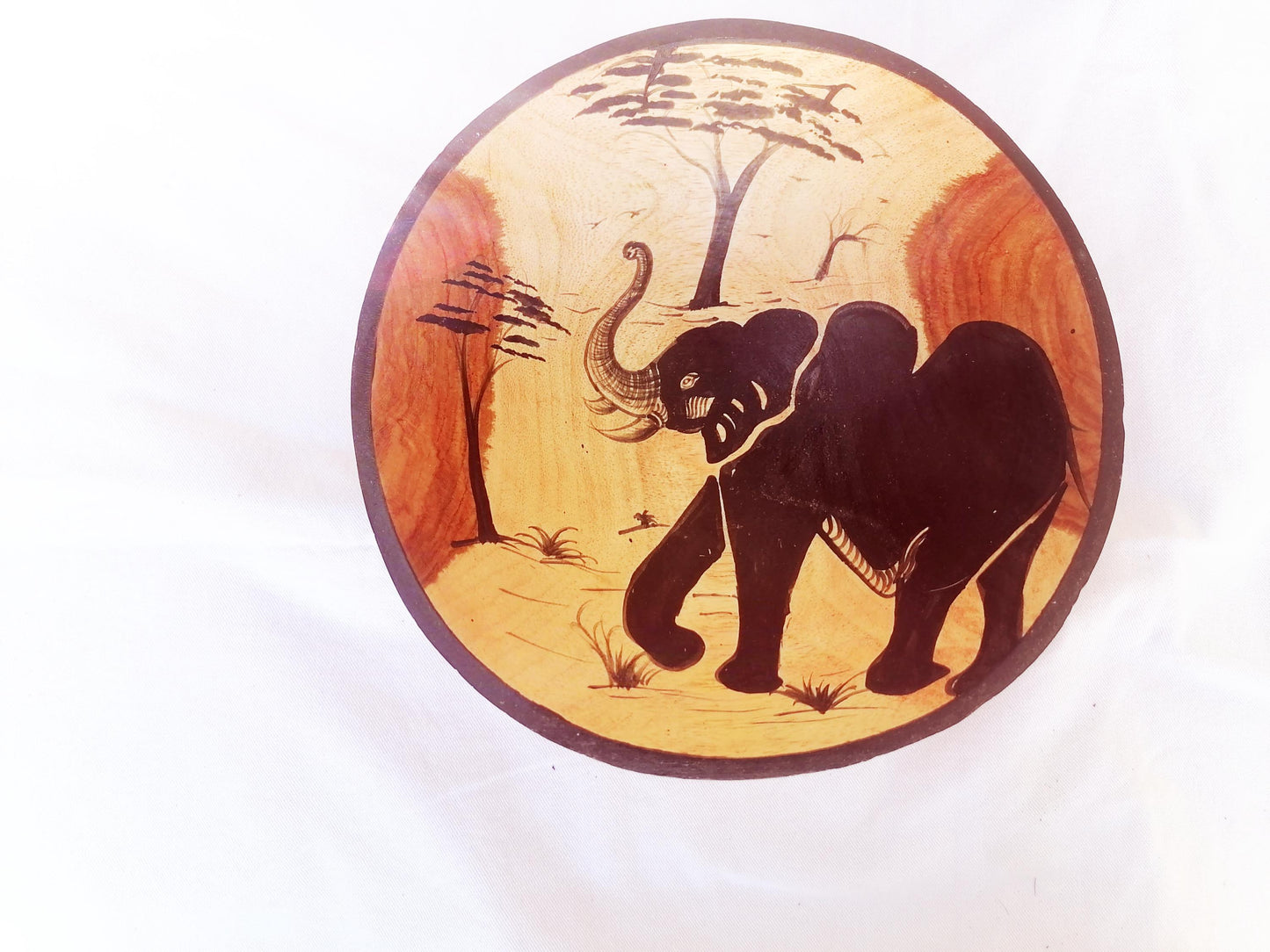 Handmade wooden bowl, decorative bowls, African artwork, geometric design, handpainted wildlife