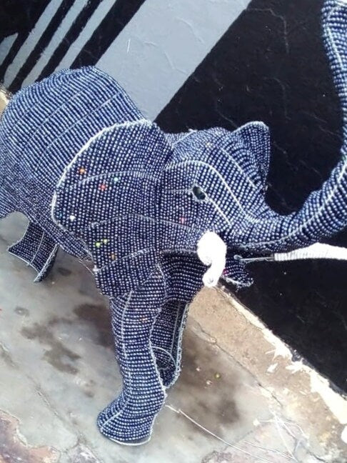 BEADED ELEPHANT ART |African Animals | Wall Decor hanging | Unique home décor, rustic home decor