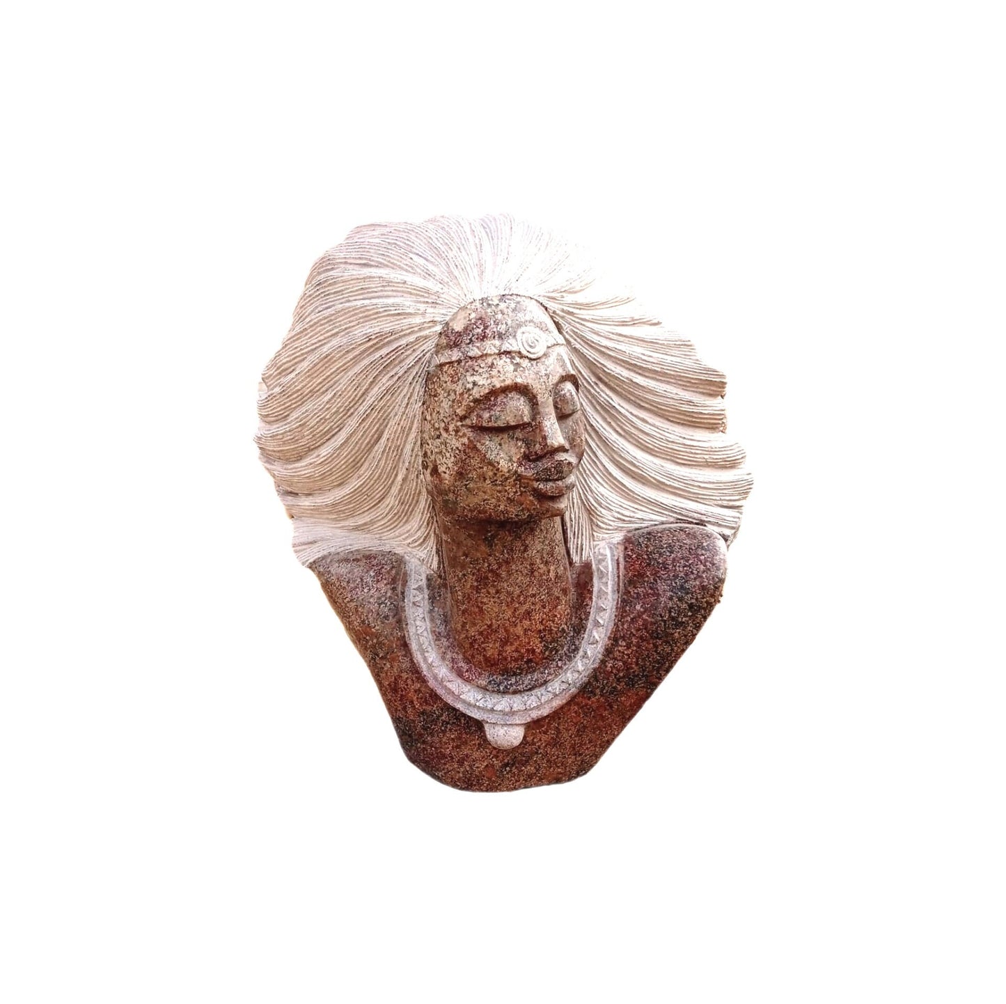 SHONA STONE SCULPTURE, lady bust statue, female head bust, granite stone,  home decor statue, african statue, carving stone