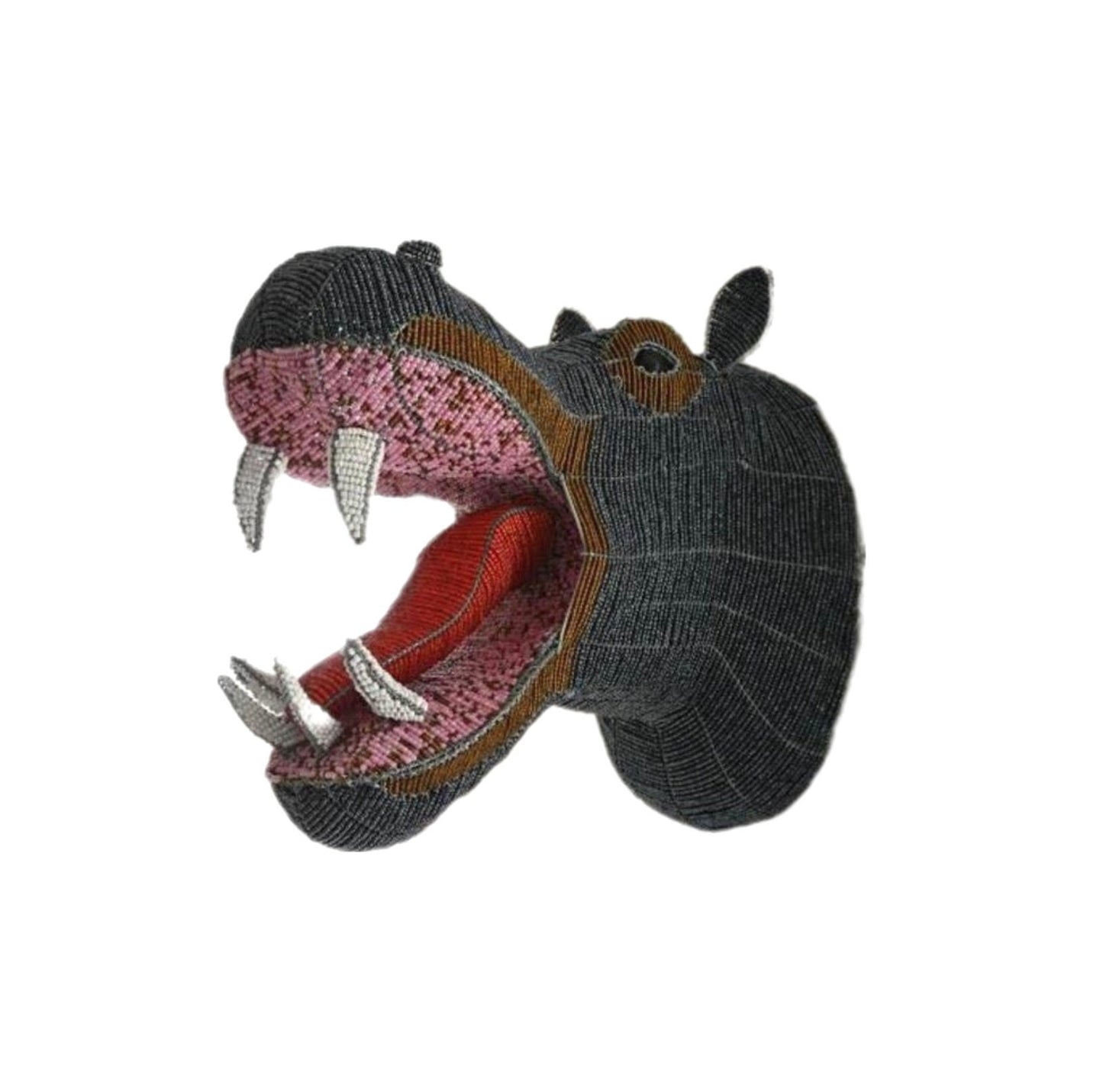HOME DÉCOR STATUE |beaded hippo |African Animals | Wall Decor hanging | Bead and Wire hippo , Unique home décor, rustic home decor