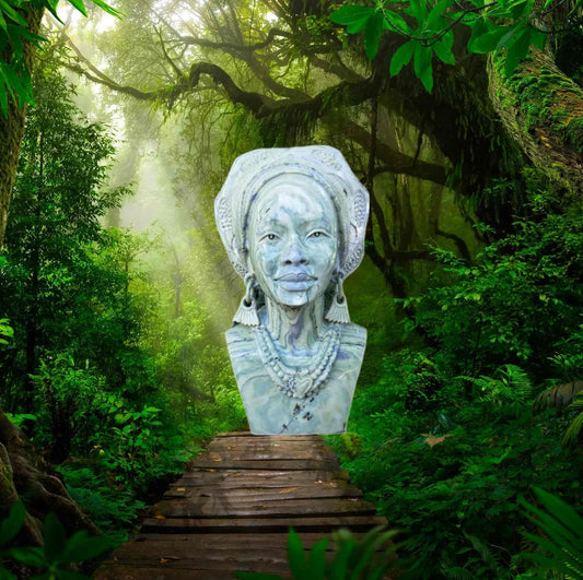 SHONA STONE SCULPTURE, lady bust statue, female head bust, butter jade stone,  home decor statue, african statue, carving stone