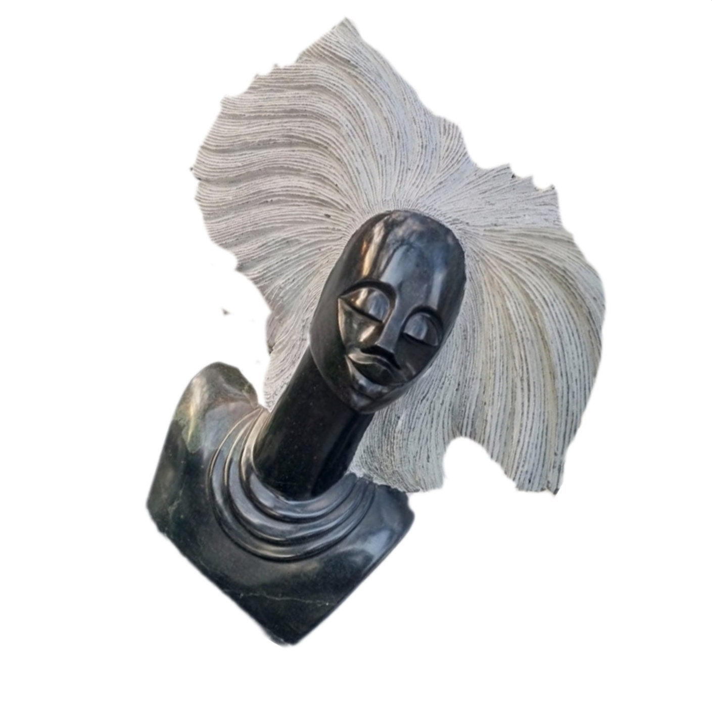 SHONA STONE SCULPTURE, abstract statue , serpentine stone , home decor statue, african statue, carving stone