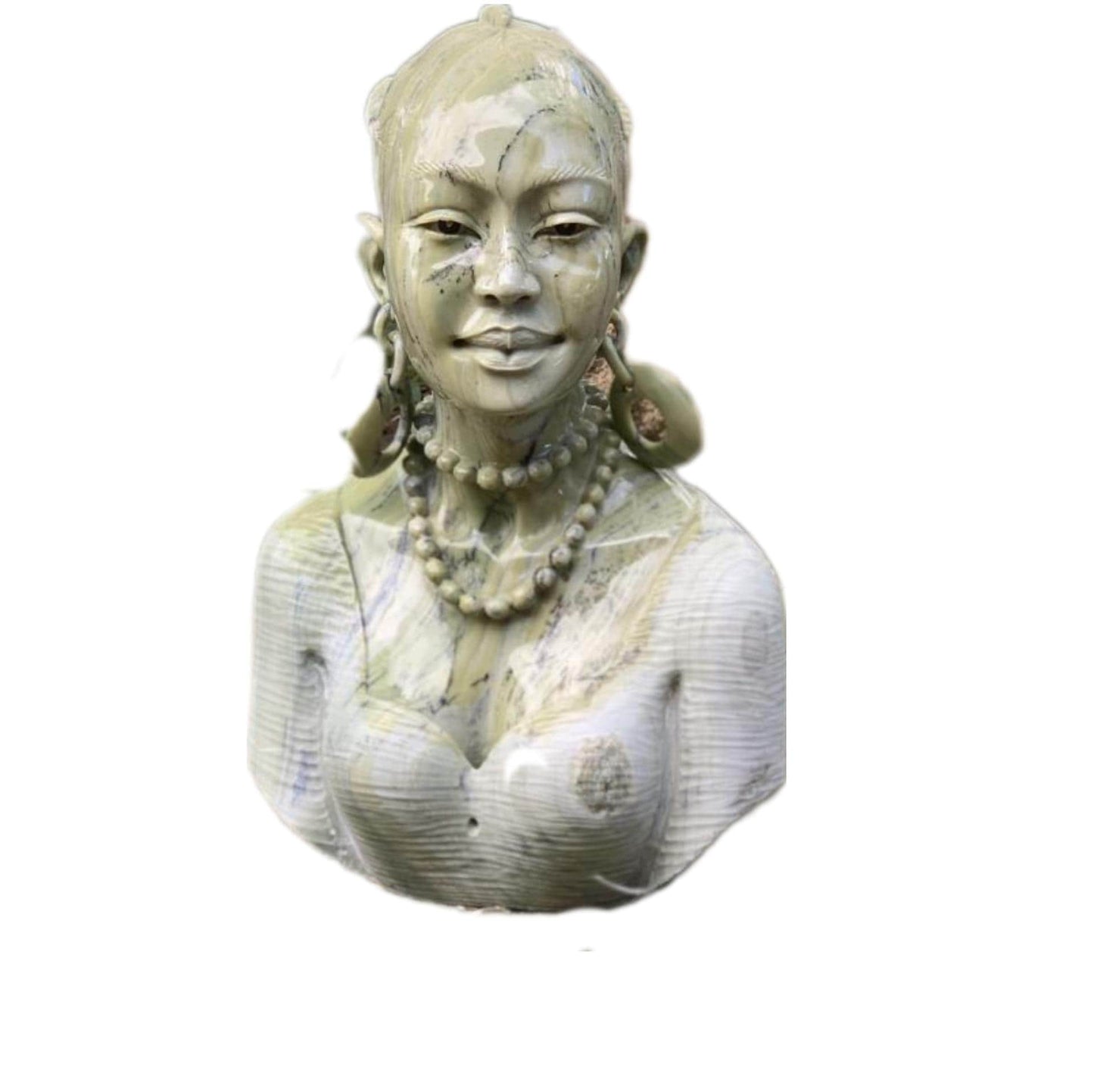 SHONA STONE SCULPTURE, lady bust statue, female head bust, butter jade stone,  home decor statue, african statue, carving stone