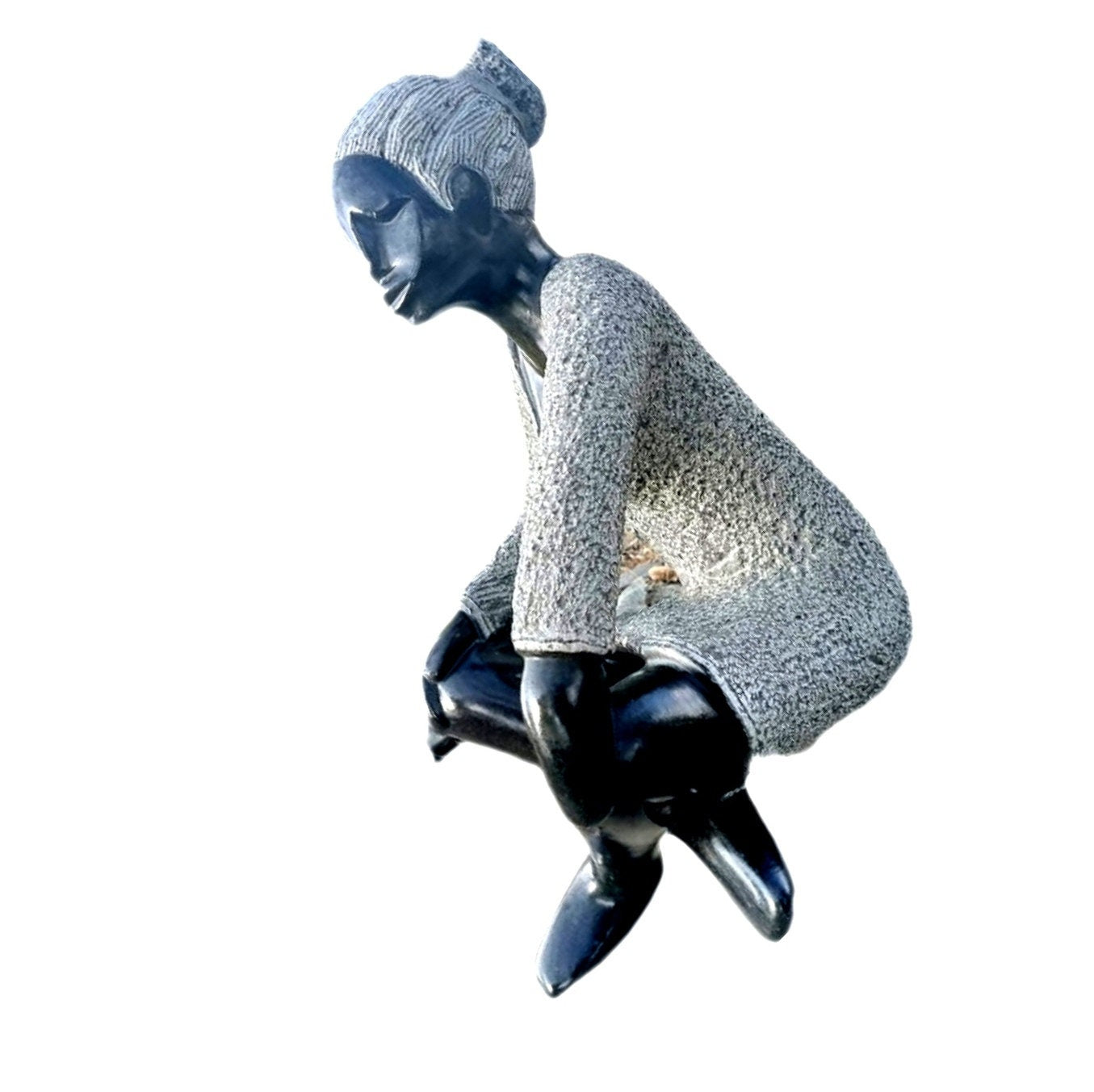 SHONA STONE SCULPTURE, female statue, lady statue, African  stone  spring stone, home decor statue, african statue, carving stone