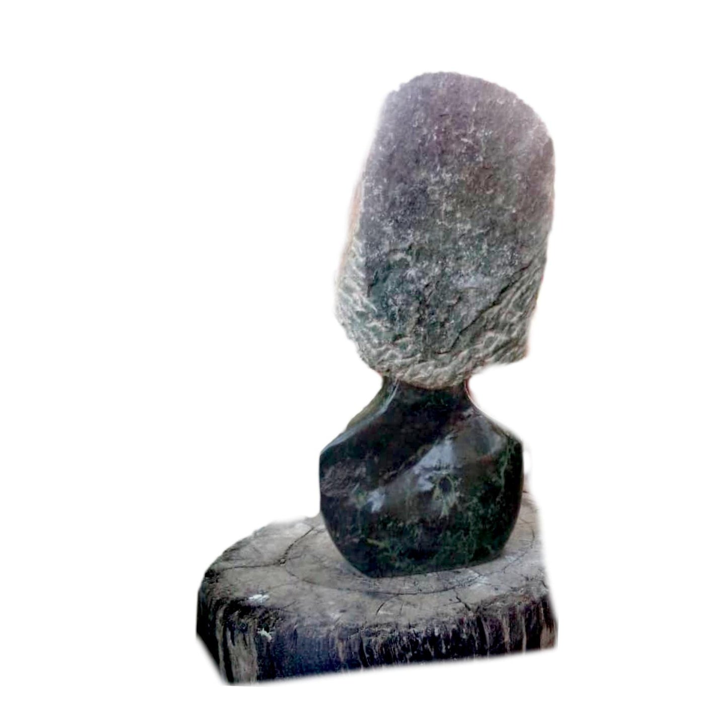 SHONA STONE SCULPTURE, female head bust, decorative statues, green serpentine stone,  lady bust statue, home decor statue, african statue,