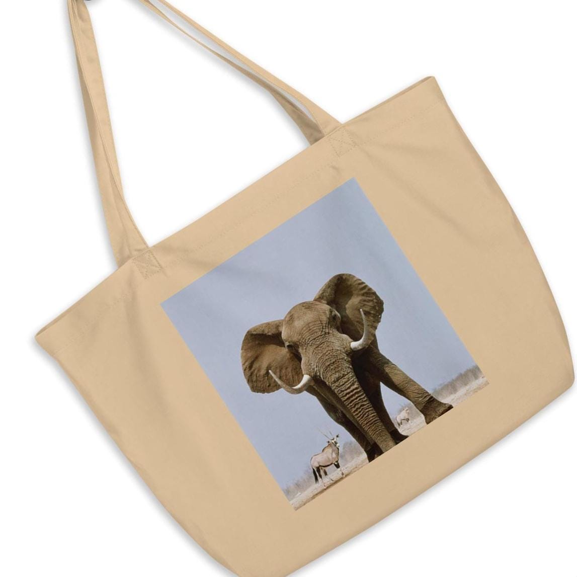 Eco-friendly, African Wildlife Tote Bag - Organic Cotton Grocery Bag