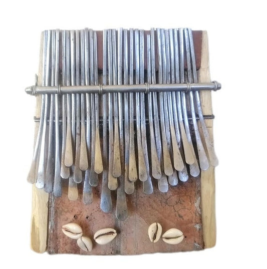 African kalimba mbira, rustic 30 key njari in F, Jacob Mafuleni, african mbira, thumb piano, finger piano, made to order