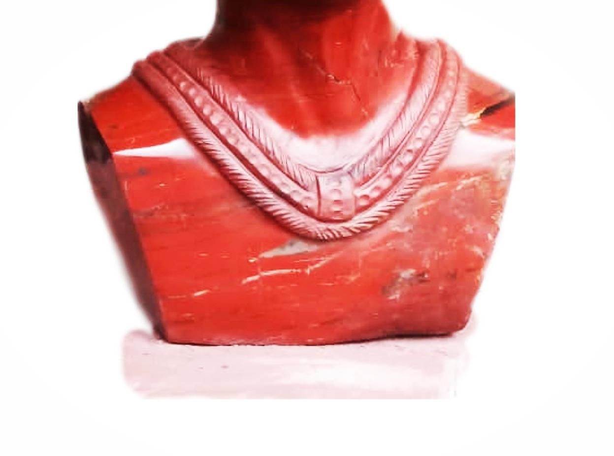 Weibliche Büste, Skulptur aus Shona-Stein, gut poliert, roter Jaspis, Geschenk für sie, handgemachtes Geschenk, Büste einer Dame, afrikanischer Stein